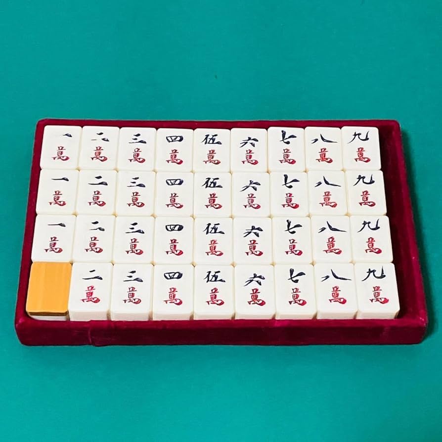 3613）麻雀牌 骨製?（鹿かも？）背竹牌 マージャン牌 パイ牌 中国工芸