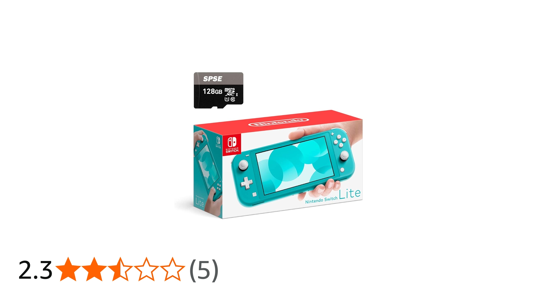 Nintendo Switch Lite Console - Turquoise - with SPSE 128GB Micro