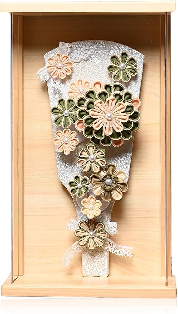 Amazon | 【羽子板】【摘み細工羽子板】羽子板9号淡萌黄つまみ細工