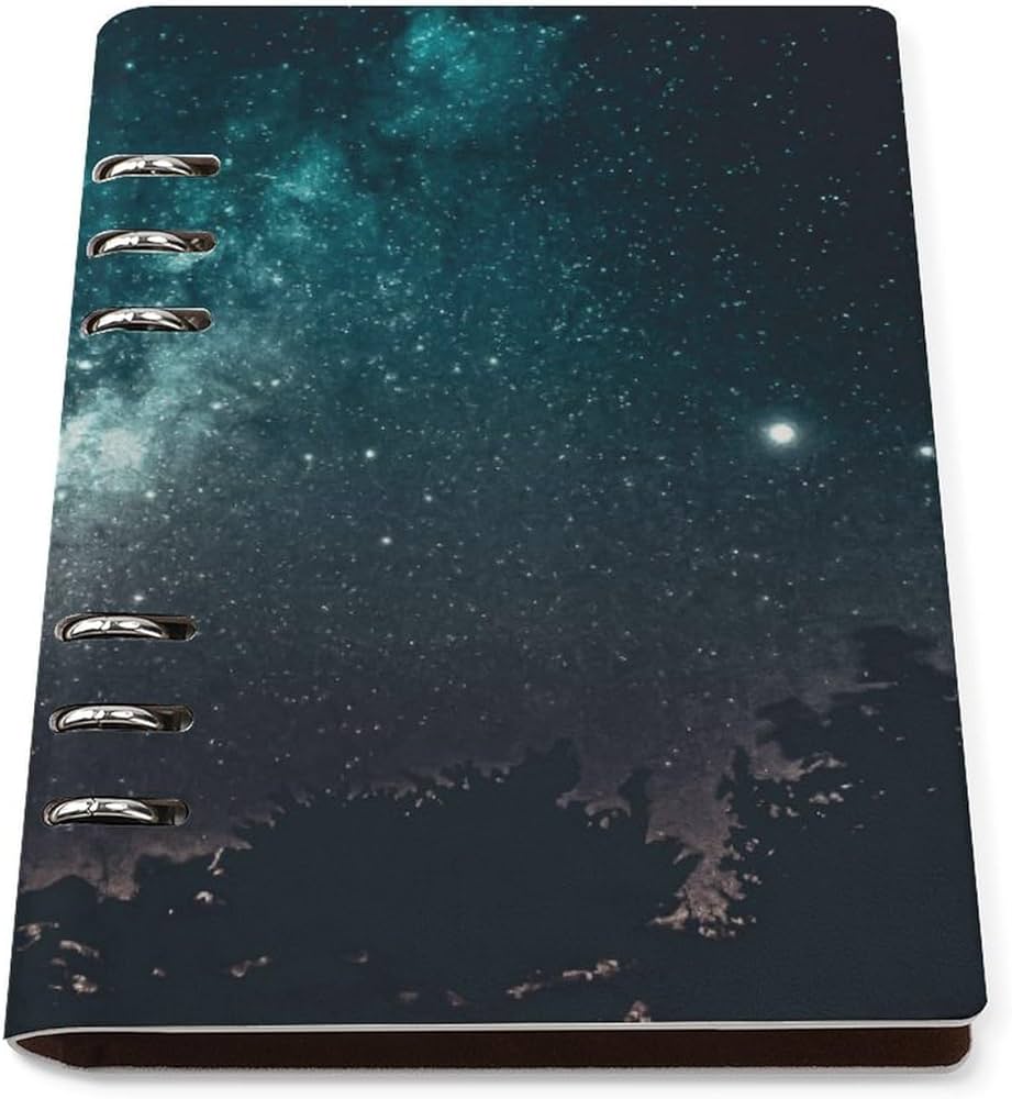 Amazon.co.jp: システム手帳 夜空 星空柄 ルーズリーフノート A5