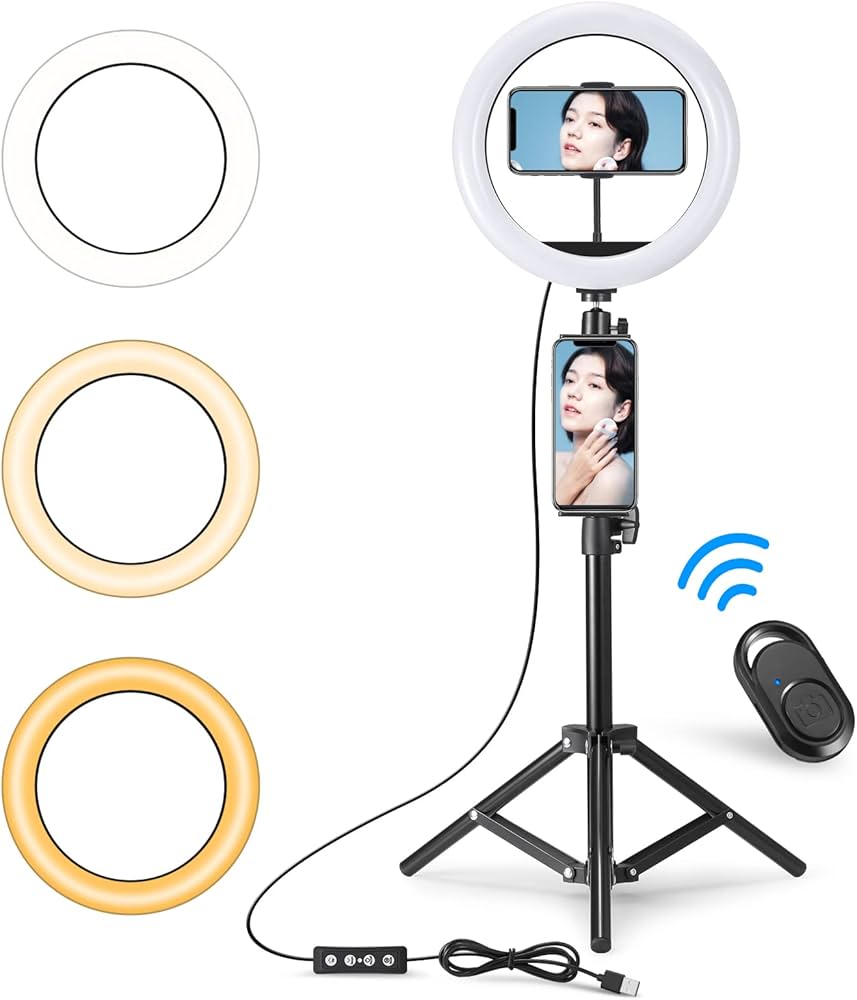 Amazon | FreeFly LEDリングライト高安定性 三脚スタンド+卓上スタンド