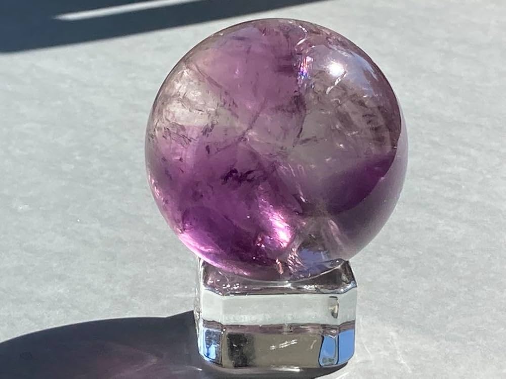 Amazon.co.jp: アメジスト スフィア トラピッチェアメジスト 丸玉 虹