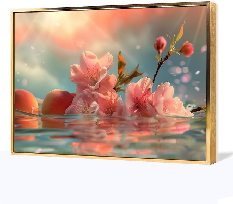 絵画 日本画 桃の絵 インテリア 0号絵画 アート 絵画 日本画 桃の絵