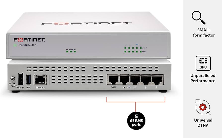 Amazon.com: FortiGate-40F Firewall Appliance - 5 Gigabit Ethernet