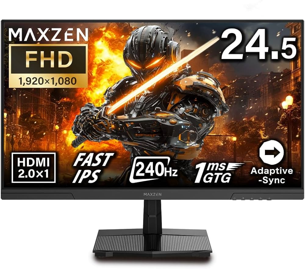 Amazon.co.jp: MAXZEN ゲーミングモニター 24.5インチ 240Hz FHD(1920