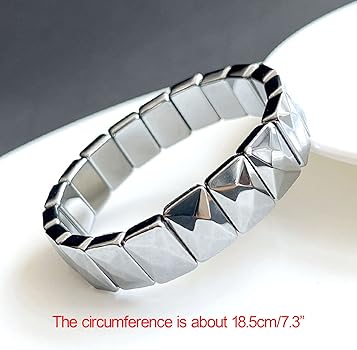 Amazon | [W-LOVNEST] 天然テラヘルツ石バングルブレスレット女性男性