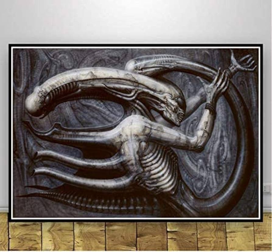 Amazon.co.jp: MKAN Hrギーガー李Iiエイリアンアートポスター