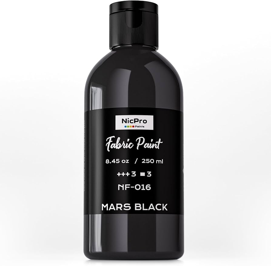 Amazon.com: Nicpro Black Fabric Paint, 8.45 oz (250 ml) Fabric