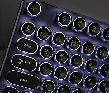 Amazon.co.jp: HKW タイプライター風メカニカルキーボード 青軸 JIS