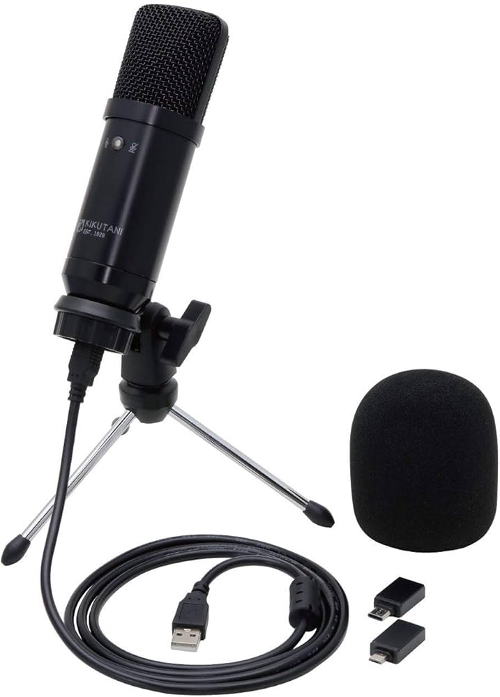 Amazon | キクタニ USB コンデンサーマイク PC用マイク スタンド付属