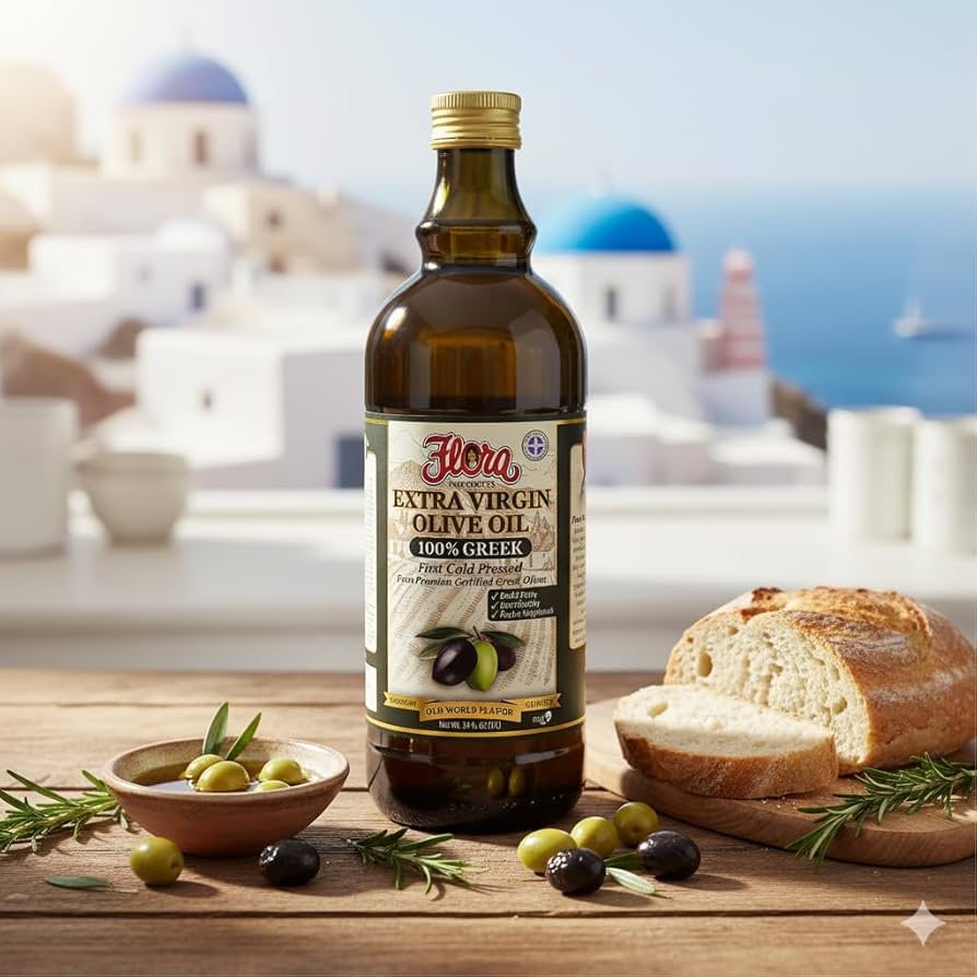 Amazon.com : Flora Foods 100% Extra Virgin Greek Olive Oil - First