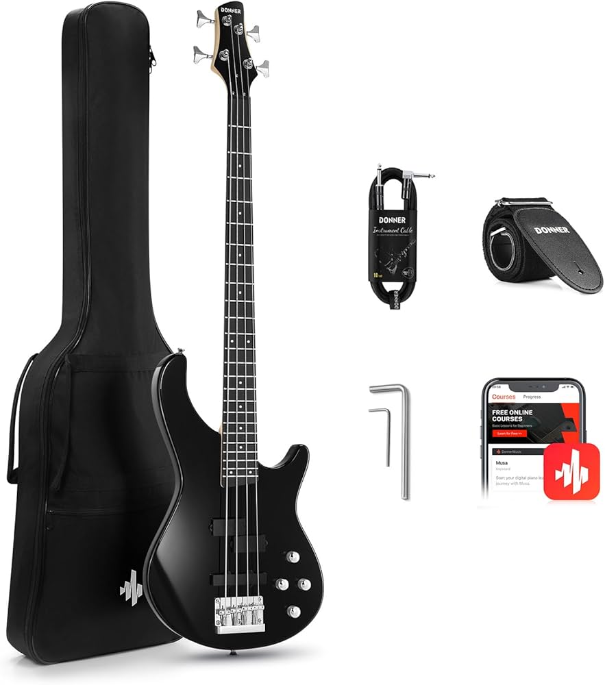 Amazon.com: Donner Electric Bass Guitar 4 Strings Full-Size