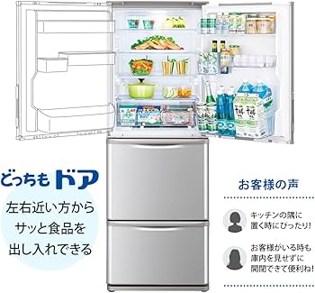 Amazon.co.jp: シャープ SHARP 冷蔵庫 SJ-W356J-S 350L 幅60.0cm