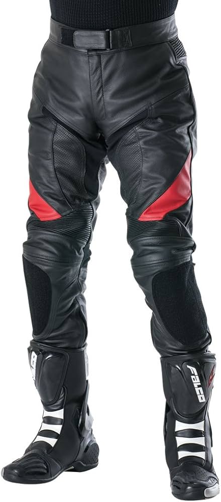 Amazon | 南海部品 NANKAI（ナンカイ） レザーパンツ ブラック/レッド