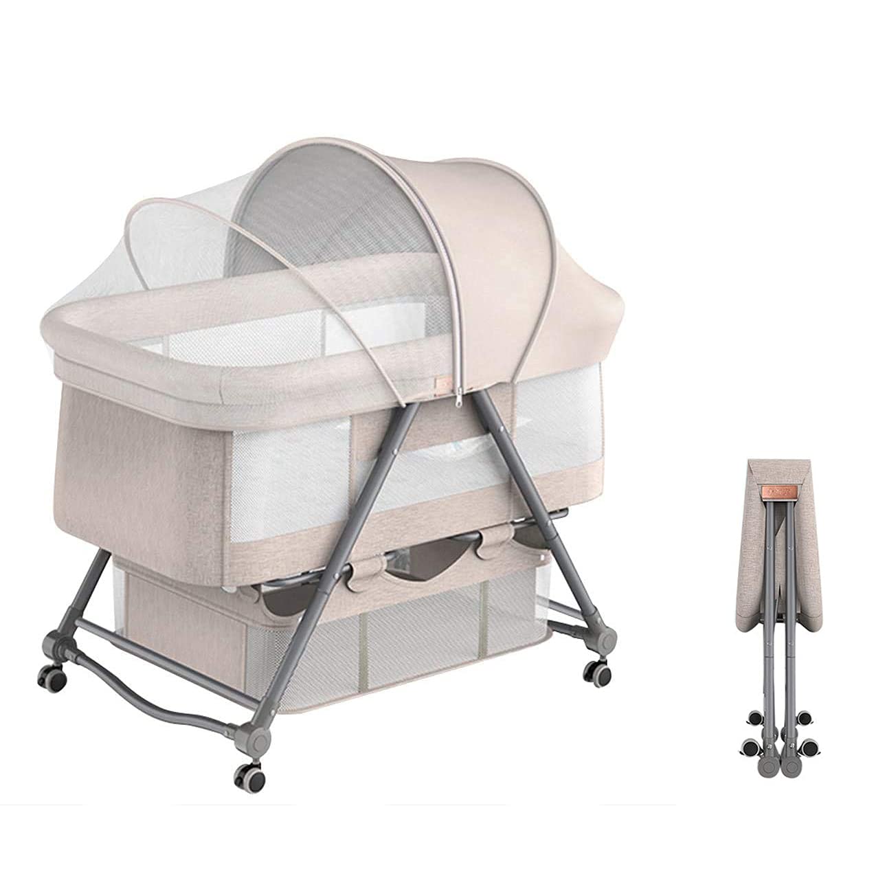 Amazon.co.jp: Luddy ベビーベッド ベビーラック ハイローベッド