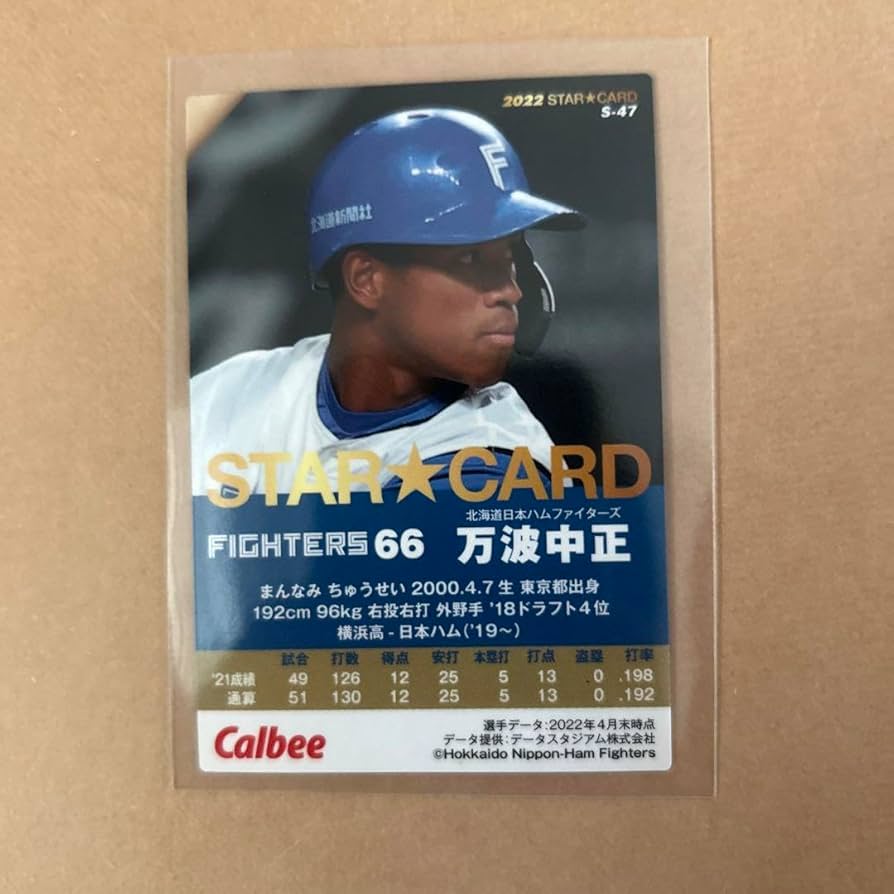 Amazon.co.jp: 万波中正選手サイン入りカード#プロ野球#万波中正