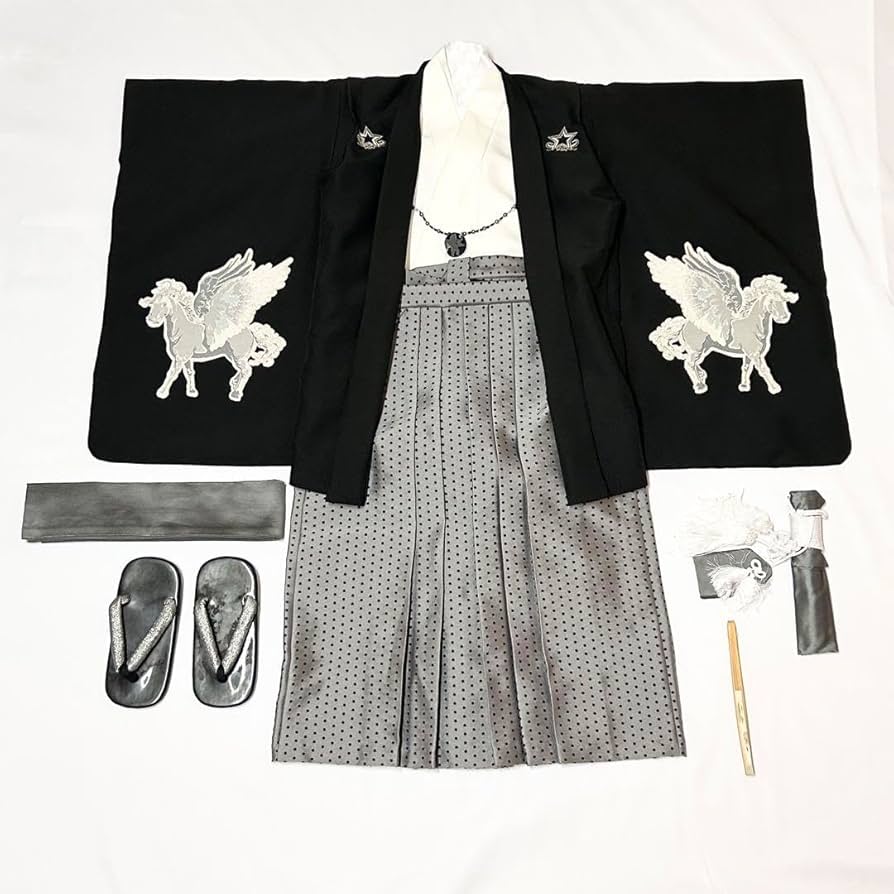 Amazon.co.jp: 81 七五三 5歳 男児 袴 10点セット ペガサス柄 益若