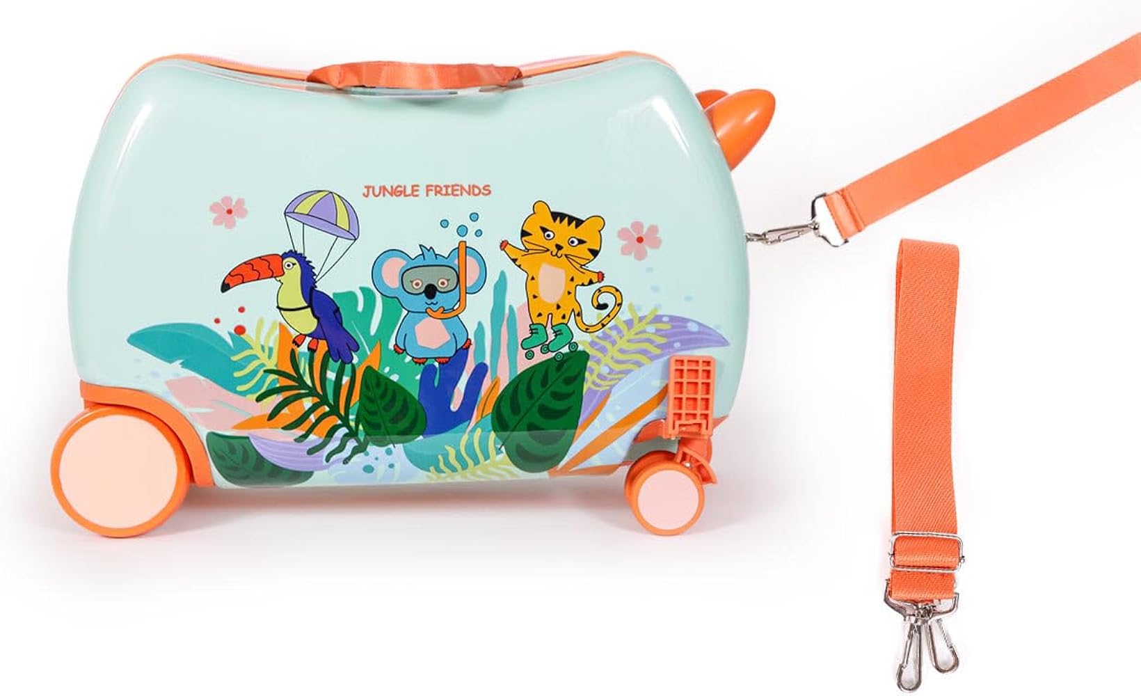 Amazon.com: MILK&MOO Rideable Kids Suitcase Jungle Friends, Fun