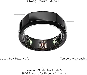Amazon.com: Oura Ring Gen3 Heritage - Black - Size 8 - Smart Ring