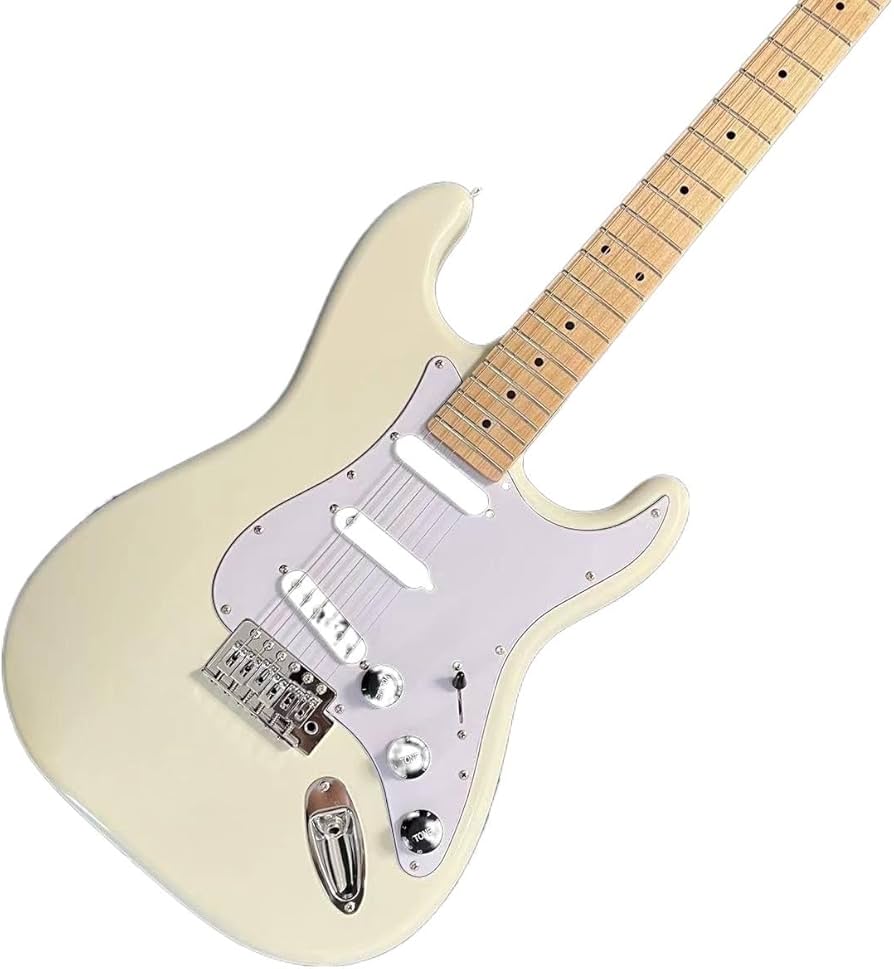 Amazon | エレキギター クリーム ホワイト カラー メイプル指板 ビッグ