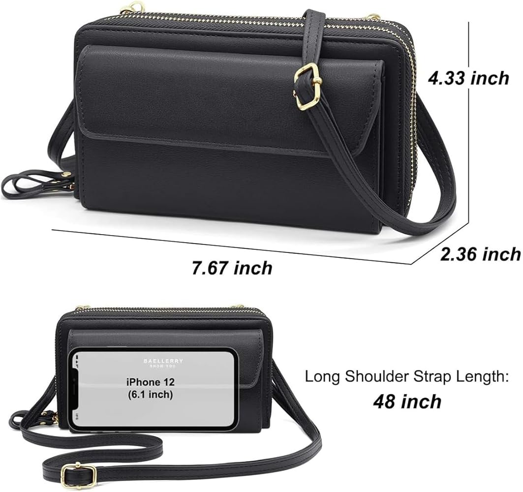 Amazon.com: Movefad Women Leather Wallet Crossbody Bag Shoulder