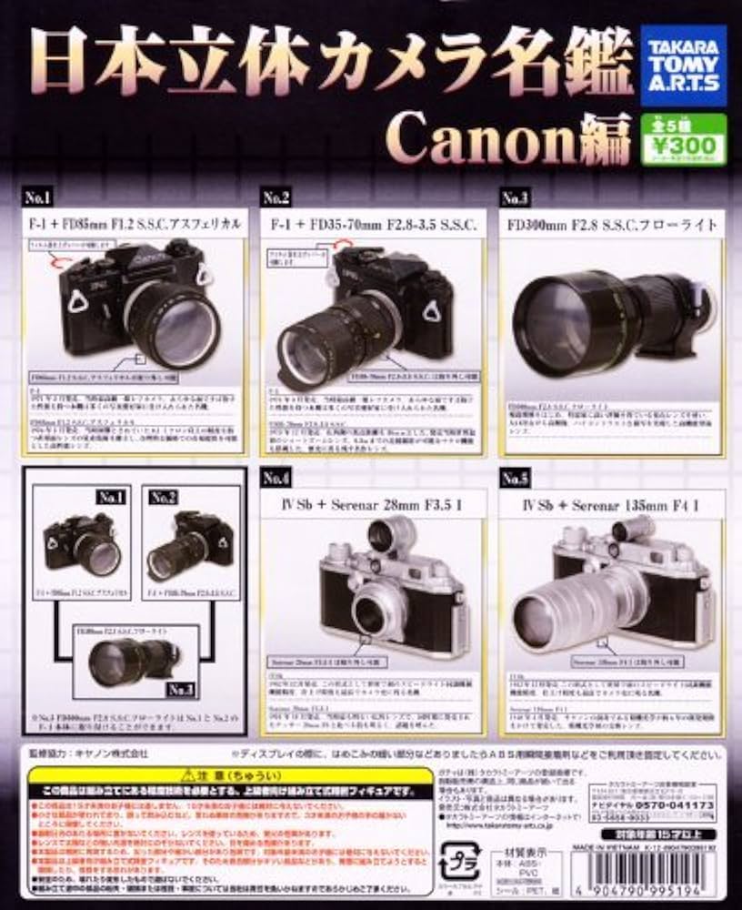 Amazon | 日本立体カメラ名鑑 Canon編 全5種セット | カプセル玩具