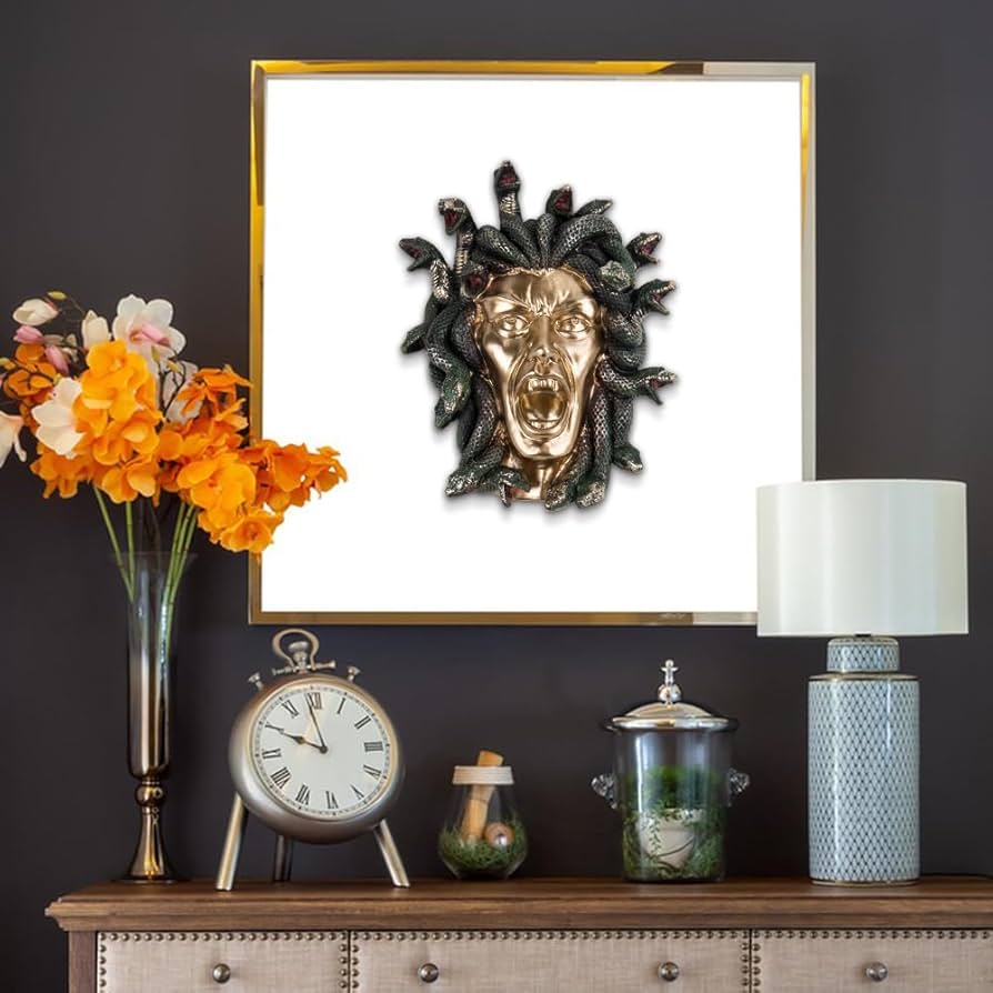 Amazon.co.jp: WSDMAVIS メデューサ頭像 ギリシャの頭 蛇の毛 ゴルゴン