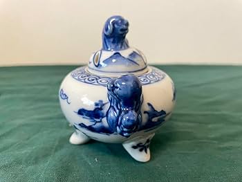 Amazon｜高橋道八 染付獅子香炉 京焼 清水焼 香道具 茶道具 香炉 陶芸