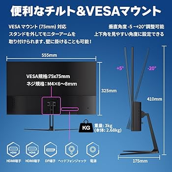 Amazon.co.jp: cocopar モニター 24.5インチ ゲーミングモニター 200Hz