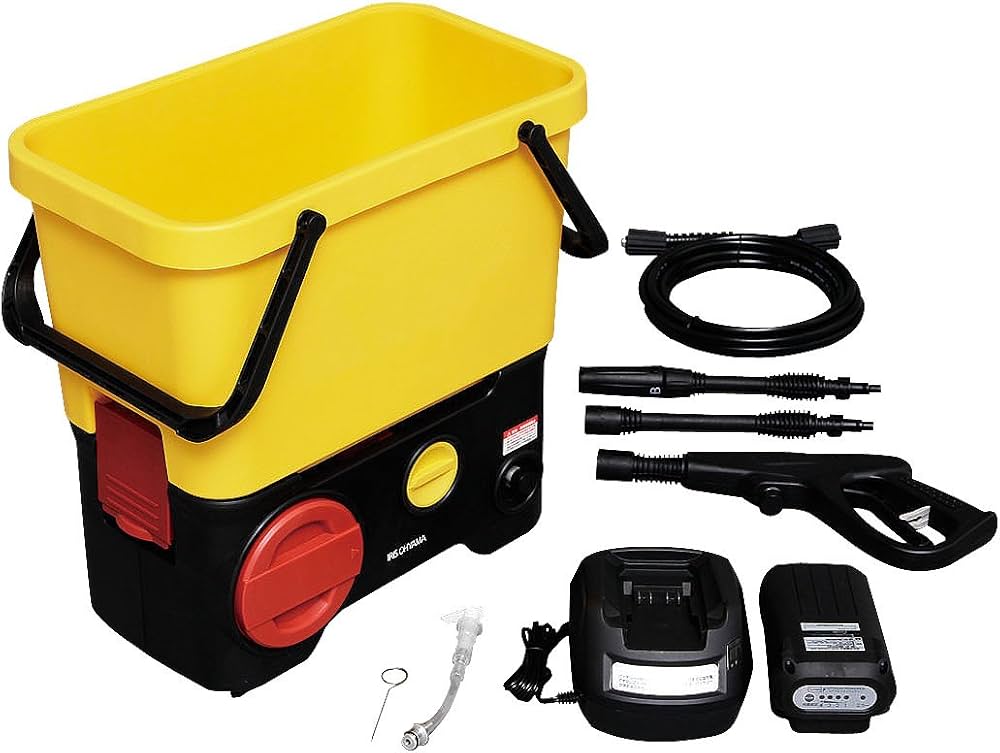 Amazon | アイリスオーヤマ タンク式高圧洗浄機充電タイプ イエロー