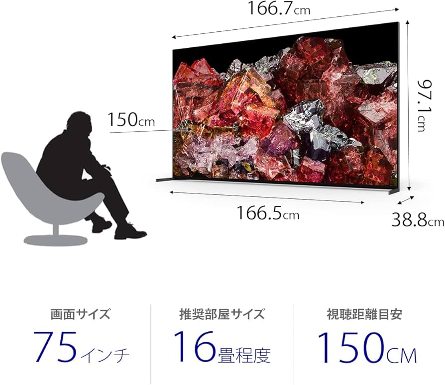 Amazon.co.jp: ソニー75V型 4K 液晶 Mini LED テレビ ブラビア XRJ
