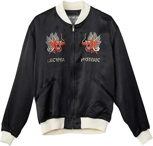 ヒステリックグラマー レーヨンスカジャン Fフリー ヒスガールの刺繍