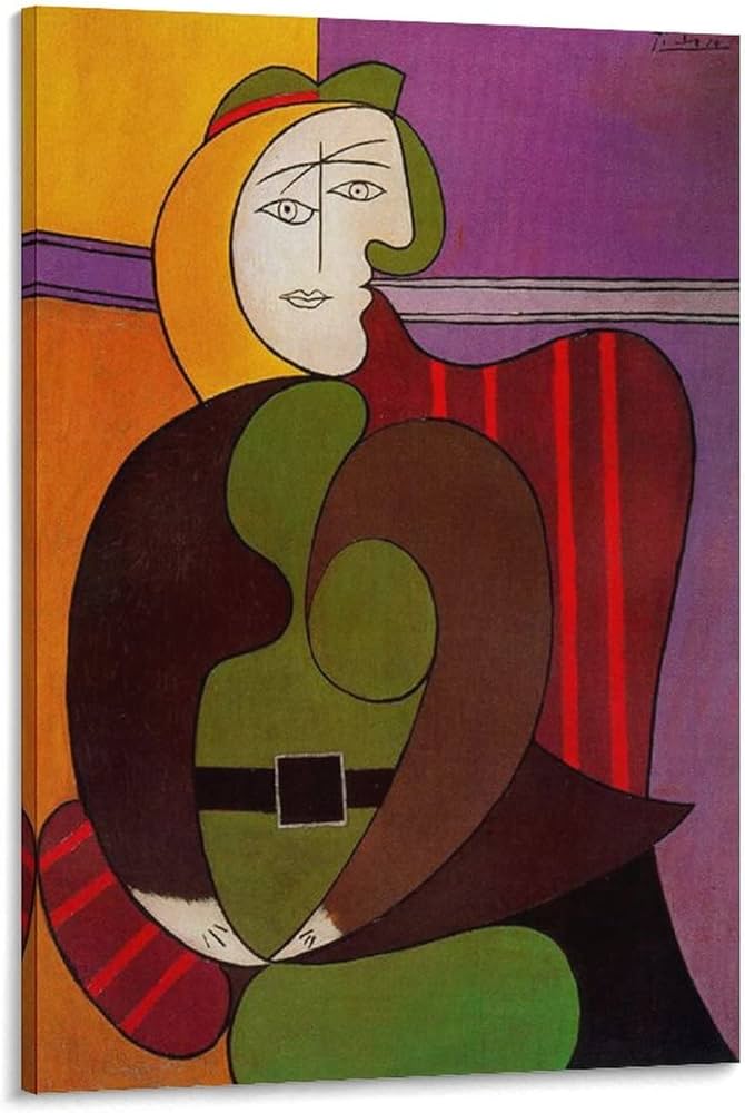 Amazon.co.jp: Pablo Picassoパブロ・ピカソ画家の作品（赤い肘掛け