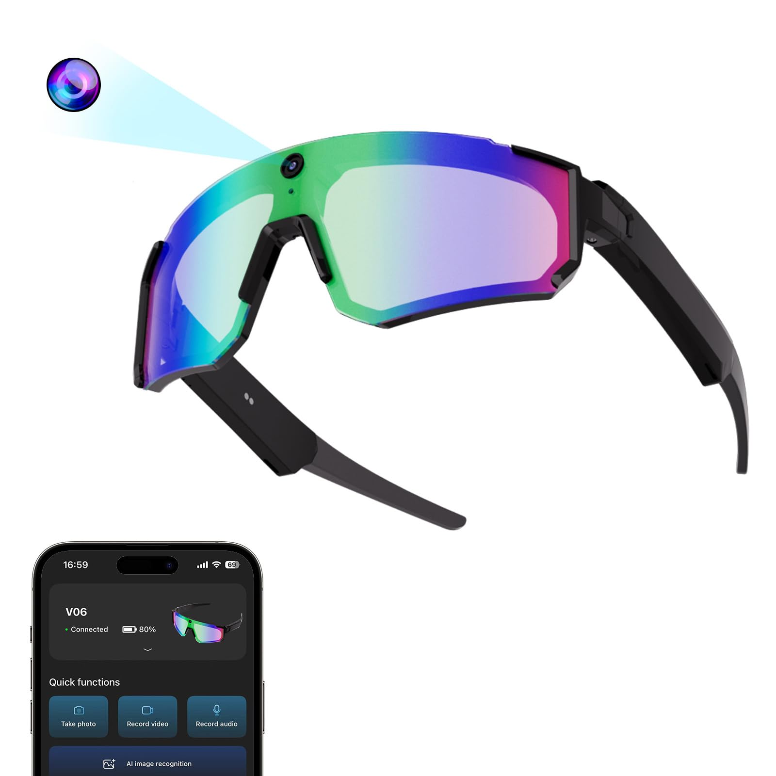 Amazon.com: Zigtik 2026 Baseball Glasses with Camera,Running