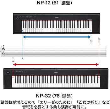 Amazon | ヤマハ YAMAHA 電子キーボード piaggero ブラック NP-32B