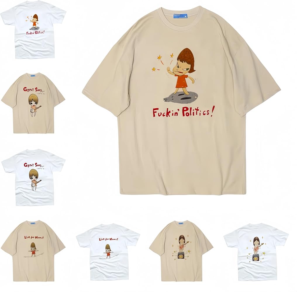 Amazon.co.jp: [Mookky] 奈良美智 グッズ 奈良美智 tシャツ 半袖 4個