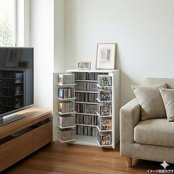 Amazon.co.jp: CDラック 収納名人 ホワイト CD約454枚収納 日本製