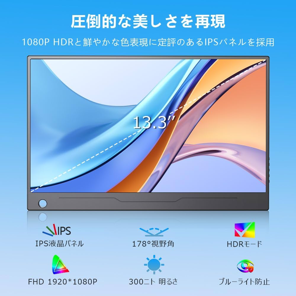 Amazon.co.jp: EVICIV モバイルモニター 13.3インチ 超薄型 超軽量