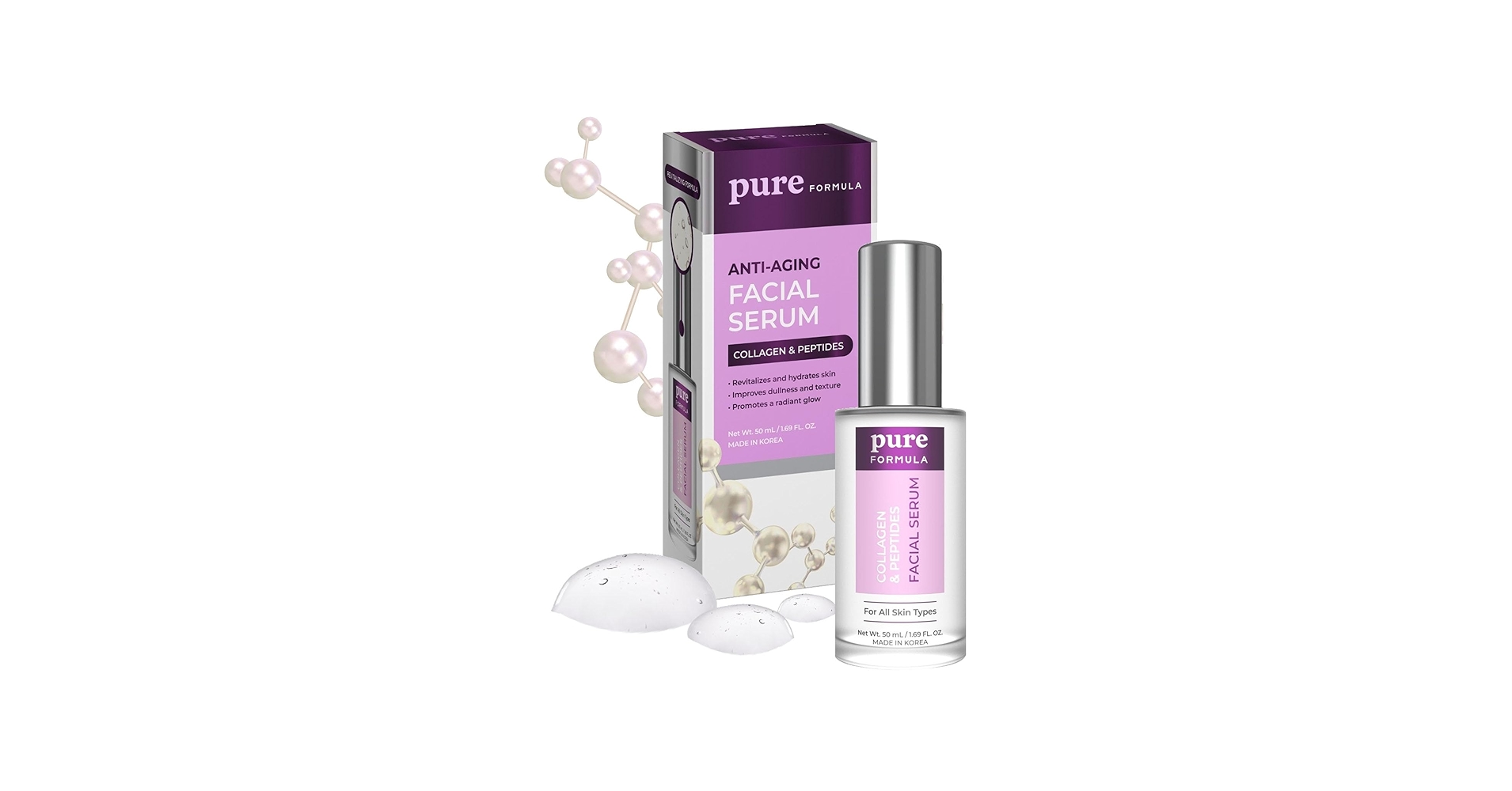 Amazon.com: Pure Formula Collagen and Peptides Face Serum - Reduce