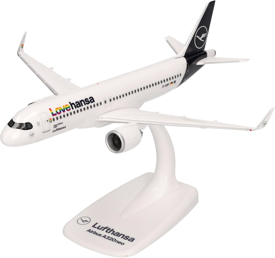 Amazon.com: Herpa Snap-Fit Model Airplane Airbus A320neo Lufthansa