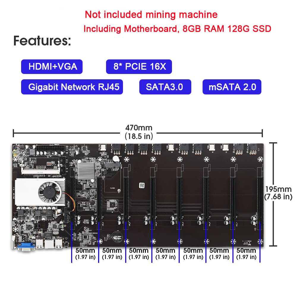 Amazon | マイニングマザーボード 8 GPU DDR3 メモリ BTC-T37 PCIe 16X