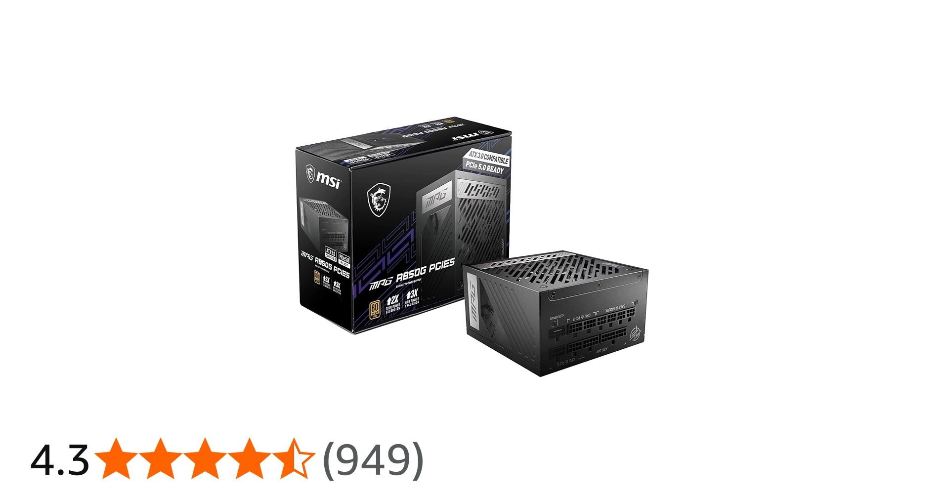 Amazon | MSI MPG A850G PCIE5 PC電源ユニット 850W ATX3.1/PCIe 5.1