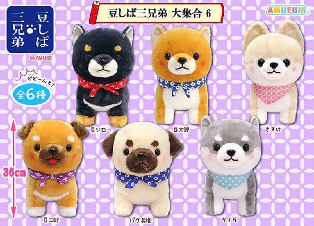 Amazon.co.jp: フルコンプ 豆しば三兄弟 大集合 6 BIG ぬいぐるみ