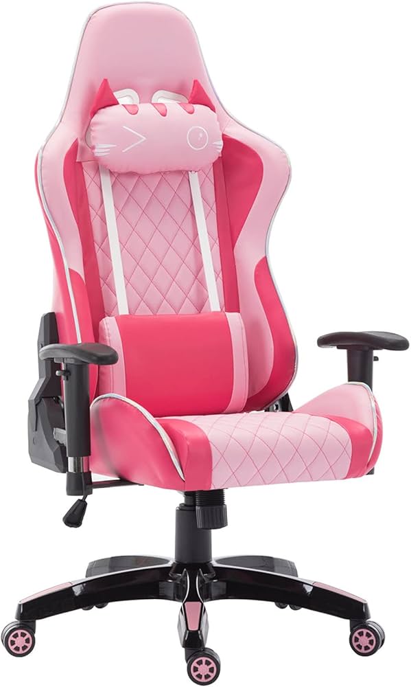 Amazon.co.jp: WAHSON ピンクゲーミングチェア オフィスチェア 180度