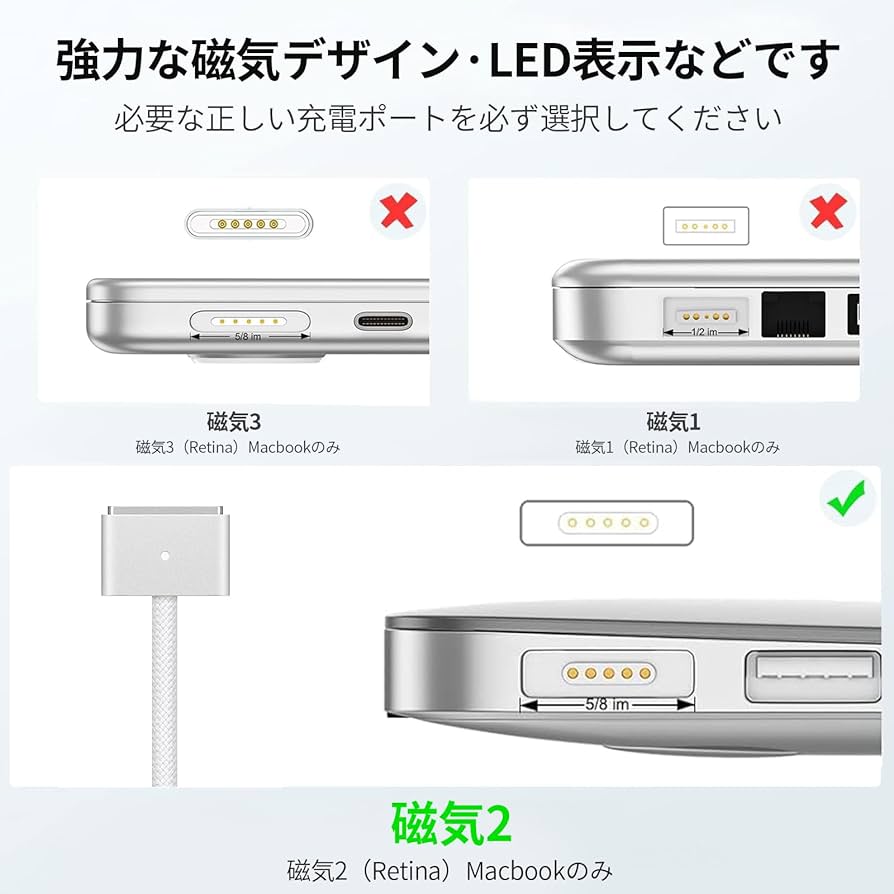 Amazon.co.jp: Macbook Pro 充電器 60W M2 T 型 Macbook Pro 用 互換