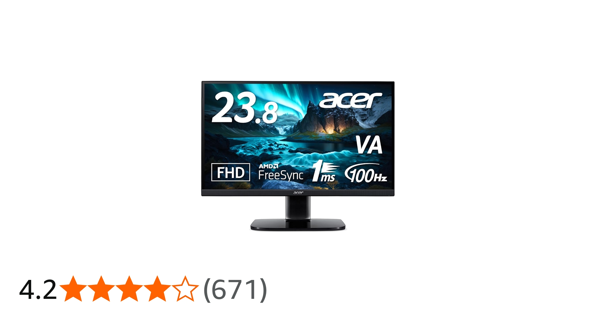 Acer KC242YHbmixモニター 23.8インチ2W ステレオスピーカー Amazon.co
