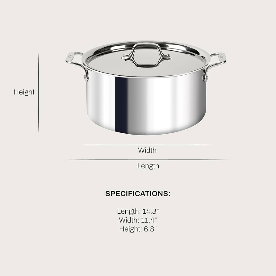 Amazon.com: All-Clad D3 3-Ply Stainless Steel Stockpot with Lid 8