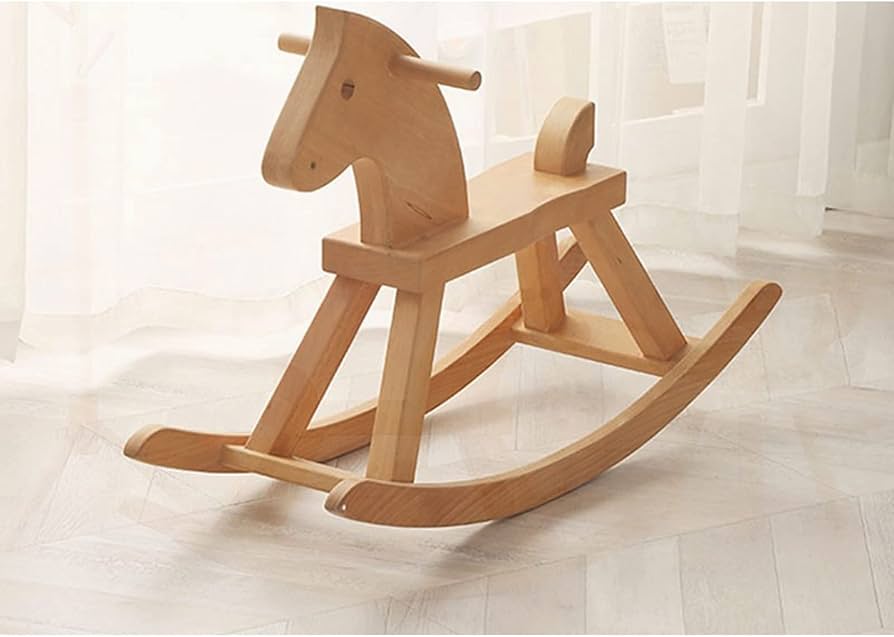Amazon.co.jp: 小さな木製の馬 子供のロッキングホース ロッカーに乗る