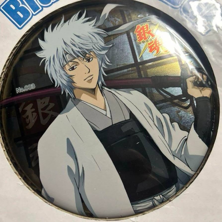 新品未開封】銀魂ナムコ・ナンジャタウン希少缶バッジ坂田銀時