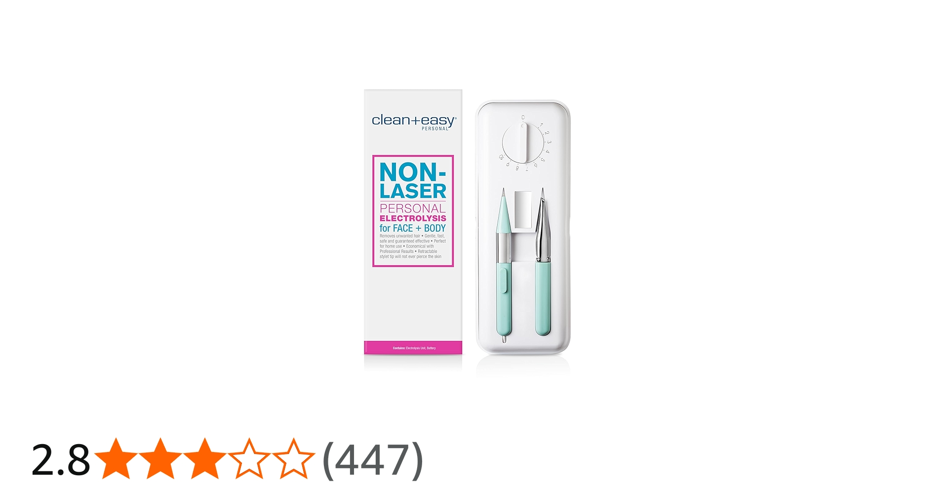 Clean + Easy Non-Laser Personal Electrolysis for Face and Body